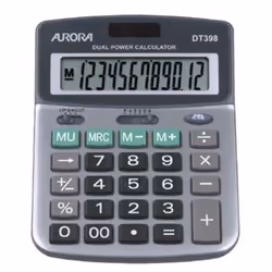 - Professional Semi-desk calculator. - Decimal point selector and rounding. - Large 12 digit fixed angle LCD display. - Durab ...