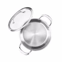 Argent 3 Stainless Steel Non-stick Casserole with Lid 22cm Silver