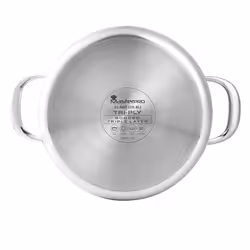 Argent 3 Stainless Steel Non-stick Stock Pot with Lid 28cm Silver