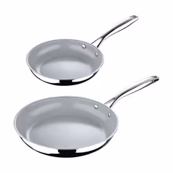 Argent 3 Set of 2 Stainless Non-stick Frying Pan 20cm/26cm Silver