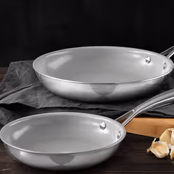 Argent 3 Set of 2 Stainless Non-stick Frying Pan 20cm/26cm Silver