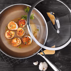 Giro Aluminium & Stainless Steel Frying Pan with Lid 30cm Silver