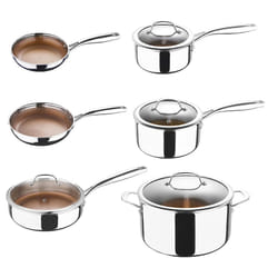 MasterPro 10-Piece Stainless Steel Cookware Set with Glass Lid
