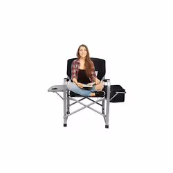 Folding Camping Chairs for Adluts Heavy Duty Directors Chair with Cooler Bag and Side Table Support up to 150KG