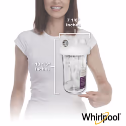 Whirlpool Large Capacity 10 x 4.5 Whole House Water Filter System WHKF-DWHBB 1 Port NSF Certified Reduces Sediment Sand Soil Silt Rust Includes Filter