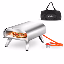 BIGHORN Gas pizza oven, Stainless Steel 4.0kW with handbag and H&R