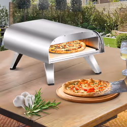 BIGHORN Gas pizza oven, Stainless Steel 4.0kW with handbag and H&R