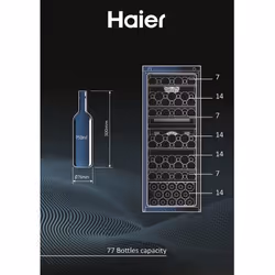 Haier Wine Bank 50 Serie 7 HWS77GDAU1 Compressor wine cooler Freestanding Black 77 bottle(s)