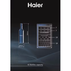 Haier Wine Bank 50 Serie 7 HWS42GDAU1 Compressor wine cooler Freestanding Black 42 bottle(s)