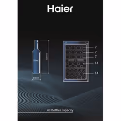 Haier Wine Bank 50 Serie 5 HWS49GA(UK) Compressor wine cooler Freestanding Black 49 bottle(s)