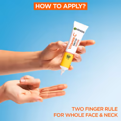 Garnier Vitamin C Daily UV Brightening Fluid Sheer Glow, SPF50+, Prevents + Corrects Sun Damages + Evens Skin tone, Face & Neck, For all skin types