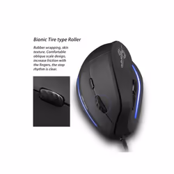ZELOTES T-20 Mouse Wired Vertical Mouse Ergonomic Rechargeable 3200 DPI Optional Portable Gaming Mouse for Mac Laptop PC Computer