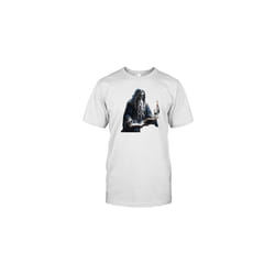 Ancient Skeleton Reading By Candlelight Cut Out Halloween T-Shirt - S