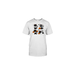 Ghost Black Cat Pumpkin Halloween T-Shirt - XXL
