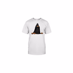 Halloween Skeleton Wearing Black Hooded Cloak Cut Out 2024 T-Shirt - XXXL
