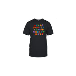 Cute Halloween Monster Alphabet School Tote Bag T-Shirt - M