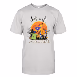 Just a girl who loves Halloween and Kansas Jayhawks shirt - S