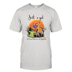 Just a girl who loves Halloween and Kansas Jayhawks shirt - XXL