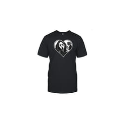 Ghostface Scream Rose In Heart T-Shirt - XL