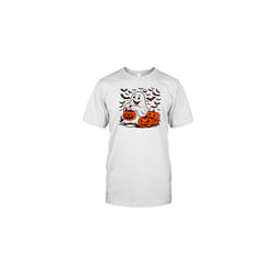 Ghost Halloween Party Fall Pumpkin T-Shirt - L