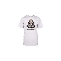 Stay Positive With Skeleton Halloween T-Shirt - XL