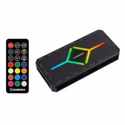 GAMEMAX V4.0 ARGB PWM 9 Port Black Fan Hub With SATA Power and RF Remo