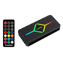 GAMEMAX V4.0 ARGB PWM 9 Port Black Fan Hub With SATA Power and RF Remo