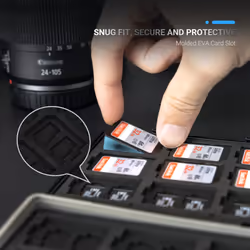 45 Slots Memory Card Case for 30 Micro SD 9 SD 2 XQD/CF-EXP. Type-B 2 CF-EXP. Type-A 2 CF Cards with Labels Water-Resistant Anti-Shock Anti-
