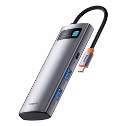 Baseus Metal Gleam, USB Type-C, HDMI, USB 3.0, USB Type-C, MicroSD (TransFlash), SD, 5000 Mbit/s, 30 Hz, 3840 x 2160 pixels
