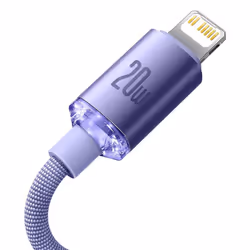 Baseus Crystal Shine mobile phone cable Purple 1.2 m USB C Lightning