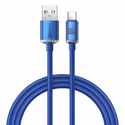 Baseus Crystal Shine, 1.2 m, USB A, USB C, 0.48 Gbit/s, Blue