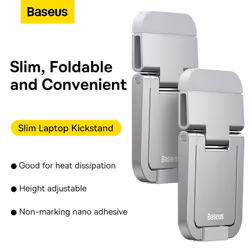 Baseus Slim Laptop Kickstand Mini Portable Laptop Stands - Silver, 2pcs