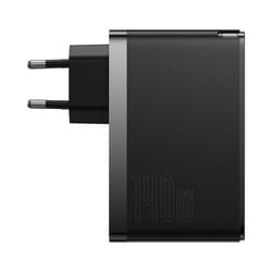 Baseus GaN5 Pro Fast Charger Dual Type C+USB 140W Charger for iPhone Xiaomi Laptop Tablet - black