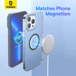 Baseus 2PCS Magnetic Metal Ring for iPhone 16 15 14 13 12 11 Pro Max Plus MagSafe Magnet for Samsung Xiaomi Wireless Charging Plate - 2pcs, black