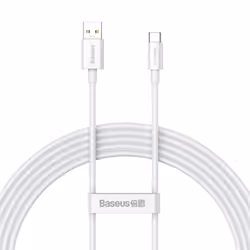 Baseus Superior Series (SUPERVOOC) 65W Fast Charging Data Cable USB to Type-C Cable - white, 2m