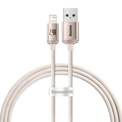 Baseus Crystal Shine Series Fast Charging Data Cable USB to iP 2.4A - 1m, Pink