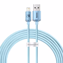 Baseus Crystal Shine Series Fast Charging Data Cable USB to iP 2.4A - 2m, Blue