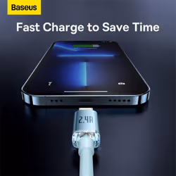 Baseus Crystal Shine Series Fast Charging Data Cable USB to iP 2.4A - 2m, Blue