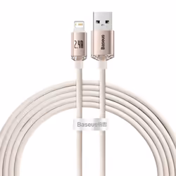 Baseus Crystal Shine Series Fast Charging Data Cable USB to iP 2.4A - 2m, Pink
