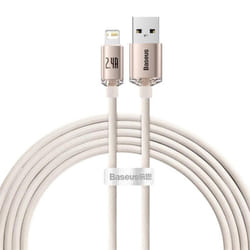 Baseus Crystal Shine Series Fast Charging Data Cable USB to iP 2.4A - 2m, Pink