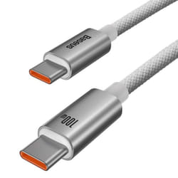 Baseus Minimalist Series Fast Charging Data Cable Type-C to Type-C 100W for Xiaomi Macbook Matebook - 1m, White