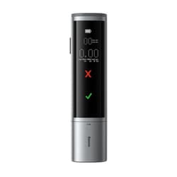 Baseus Alcohol Tester Professional Breathalyzer Alcotest With LED Display Dual Mode Switch For Alcohol Meter Tester Alcohol Detector - gray