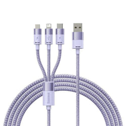 Baseus StarSpeed 1-for-3 Fast Charging Data Cable USB to M+L+C 3.5A - starspeed, Purple