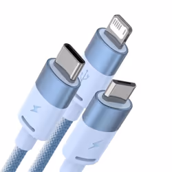 Baseus StarSpeed 1-for-3 Fast Charging Data Cable USB to M+L+C 3.5A - starspeed, Purple