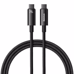 Baseus PD3.1 240W USB Type C Cable 5A Fast Charger for iPhone 16 15 Samsung S23 Macbook - 1m, Black