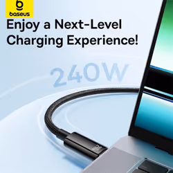 Baseus PD3.1 240W USB Type C Cable 5A Fast Charger for iPhone 16 15 Samsung S23 Macbook - 1m, Black