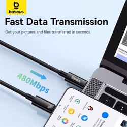 Baseus PD3.1 240W USB Type C Cable 5A Fast Charger for iPhone 16 15 Samsung S23 Macbook - 1m, Black - Additional view 5