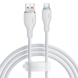 Baseus Pudding Series Fast Charging Cable 100W USB to Type-C Cable - white, 1.2m
