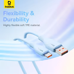 Baseus Pudding Series Fast Charging Cable 100W USB to Type-C Cable - white, 1.2m