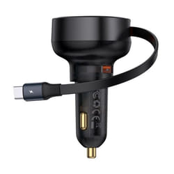 Baseus Enjoyment Pro 55W Car Charger U with Retractable Type-C Cable - USB+Type-C, 66W